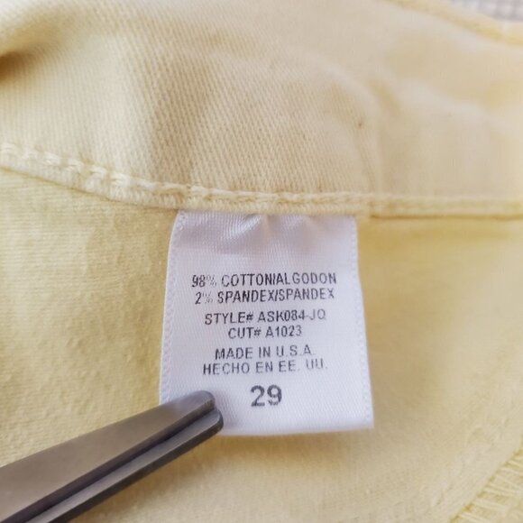 Angry Rabbit 29 Yellow Jeans Skinny Ankle Stretch Denim - Picture 5 of 10